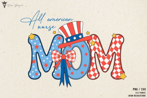 All American Nurse Mom SVG PNG