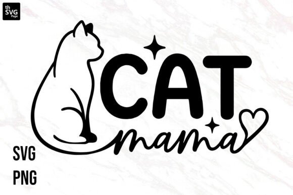 Cat Mom SVG PNG Minimalist Line Cat Mama