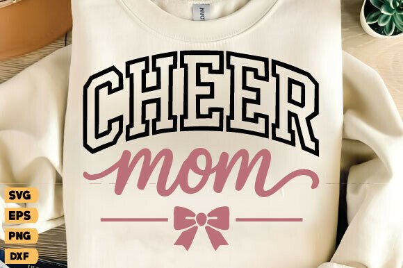 Cheer Mom SVG, Bow, Cheerleader Mom PNG