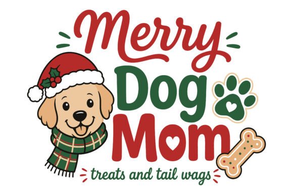 Merry Dog Mom SVG PNG Christmas Dog Mom