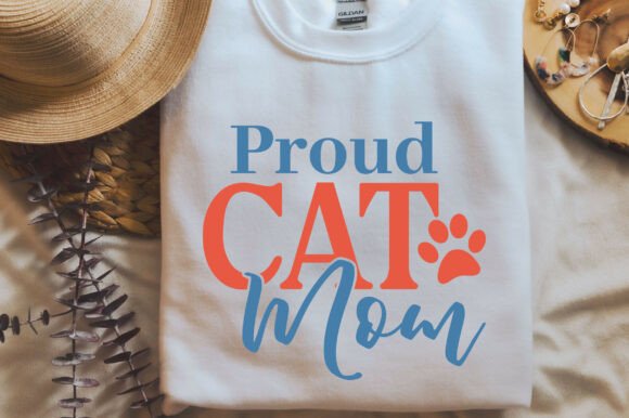 Proud Cat Mom SVG T-Shirt Design