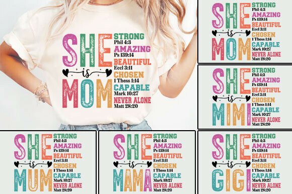 She is Mom SVG PNG Bundle