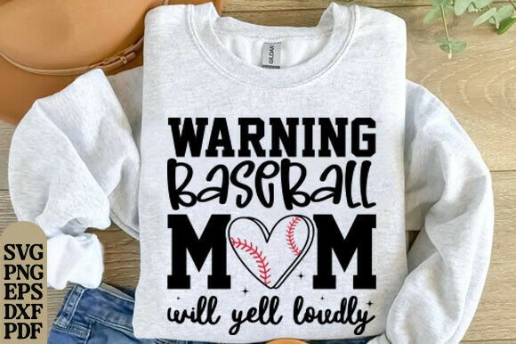 Warning Baseball Mom SVG PNG